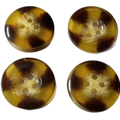 Reçine Sahte Boynuz Ceket Düğmeleri 20mm 4 Delik Kadın Ceket Kazak İçin Uygula