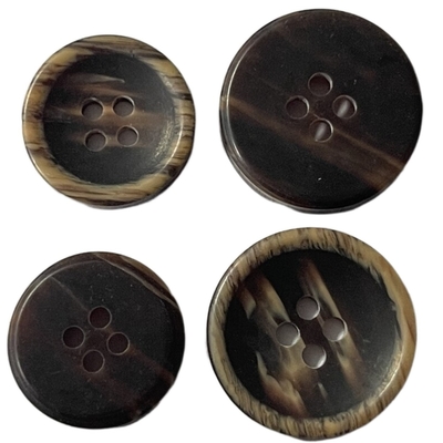 4 Delikli Polyester Düğmeler 32L ve 26L Faux Wood Effect ODM / OEM Hizmeti