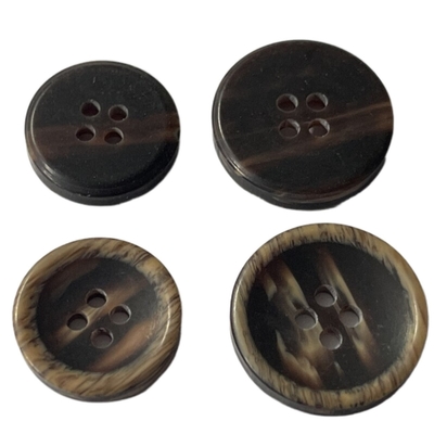 4 Delikli Polyester Düğmeler 32L ve 26L Faux Wood Effect ODM / OEM Hizmeti