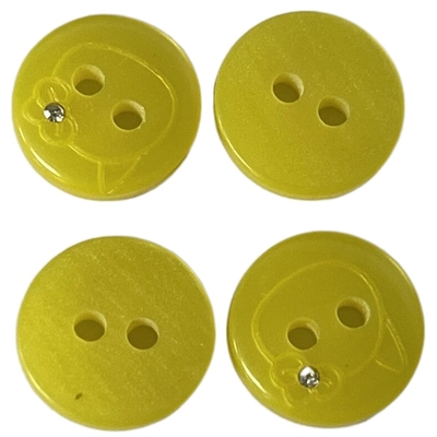Reçine Gömlek Sahte Kristal Düğmeler 18L Sarı Renk Diy Dikiş Gömlek