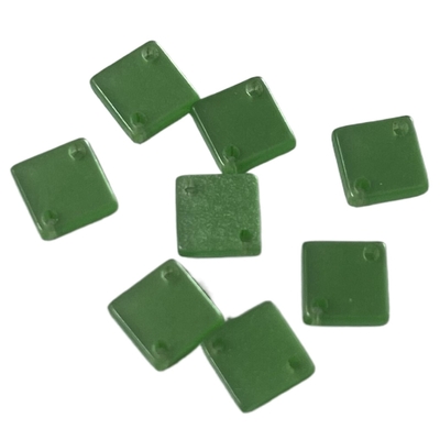 Yeşil Renkli özel kare düğmeler Fantezi Reçine 2 Delikli 6 * 6mm Diy İçin Kullanın