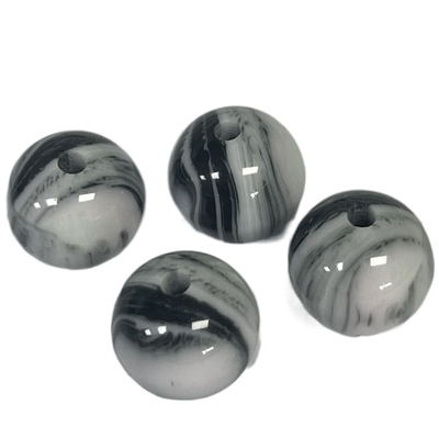 Bir Delik Fantezi Reçine Boncuk Düğmeleri Mermer Etkisi Giysi için 10mm Yuvarlak