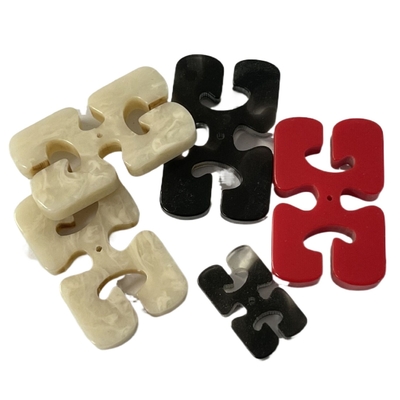 30 * 19 * 4mm Diy için Sahte Boynuz Efektli 1 Delikli Dikdörtgen Düğme